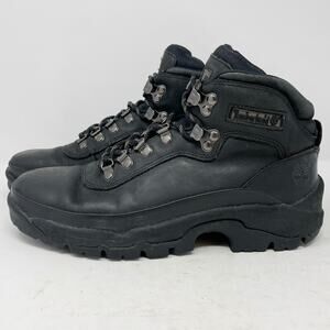 Timberland Black Leather Euro Hiker Hiking Boots Mens Size 8 *NO INSOLES*